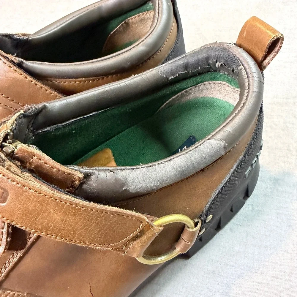 Polo Ralph Lauren Oxfordable III Mens 13D Brown Fair Zip Strap Duck Shoes 0862
